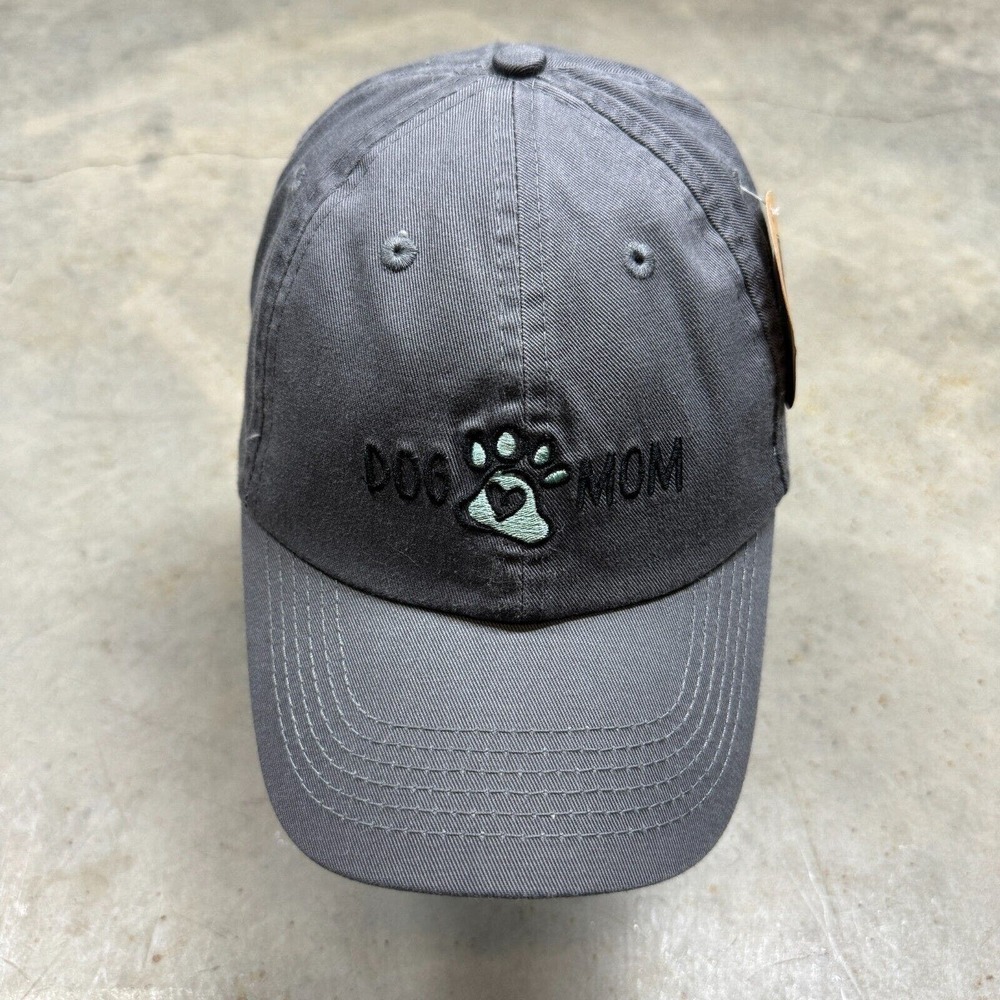 Dog Mom Hat Gray Blue Paw Logo Adjustable Buckle Back NEW Open Roads Brand
